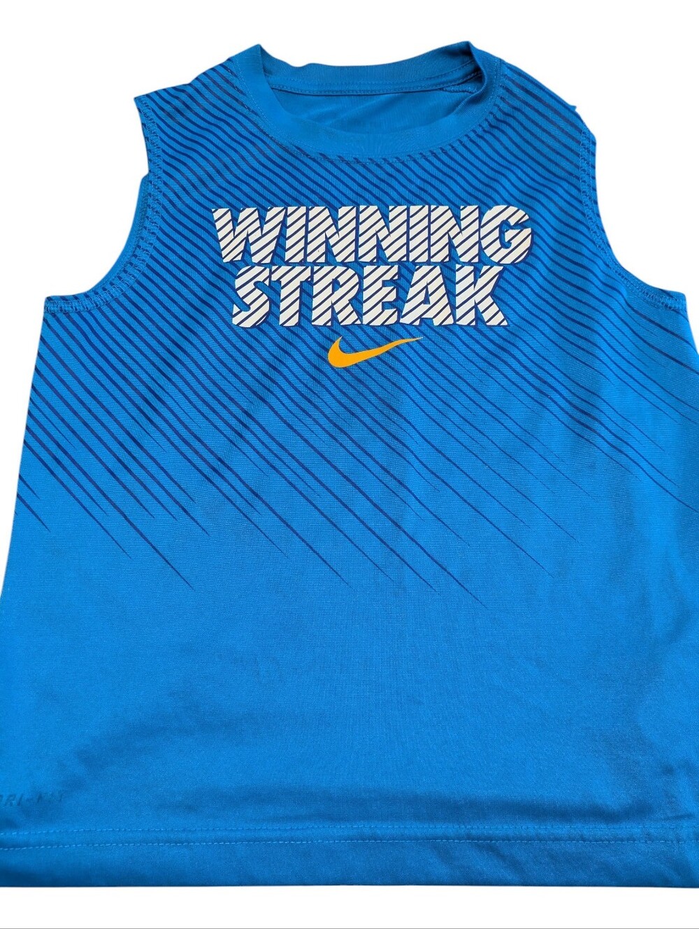 🌞4/20$ Nike Blue Sleeveless 'Winning Streak' Tank with Yellow Swoosh